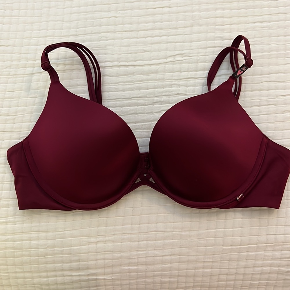 Victoria’s Secret Push Up Bra in Deep Dark Burgundy. Size 36B